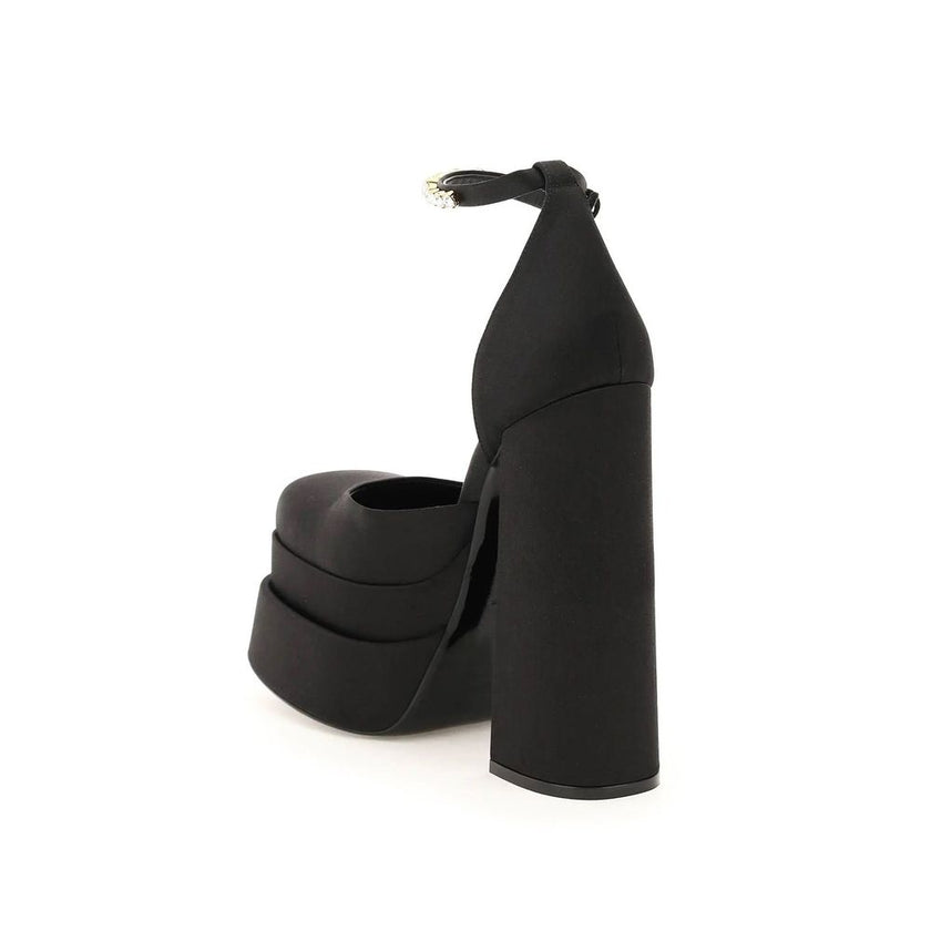 Versace Black Silk Platform Pumps Versace