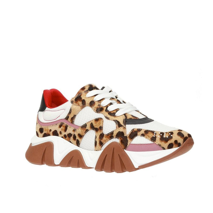 Versace Beige Leather Chunky Sneakers Versace