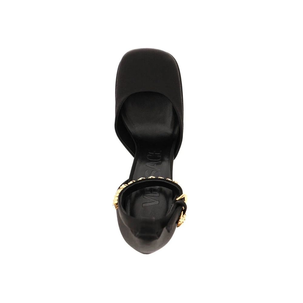Versace Black Silk Platform Pumps Versace