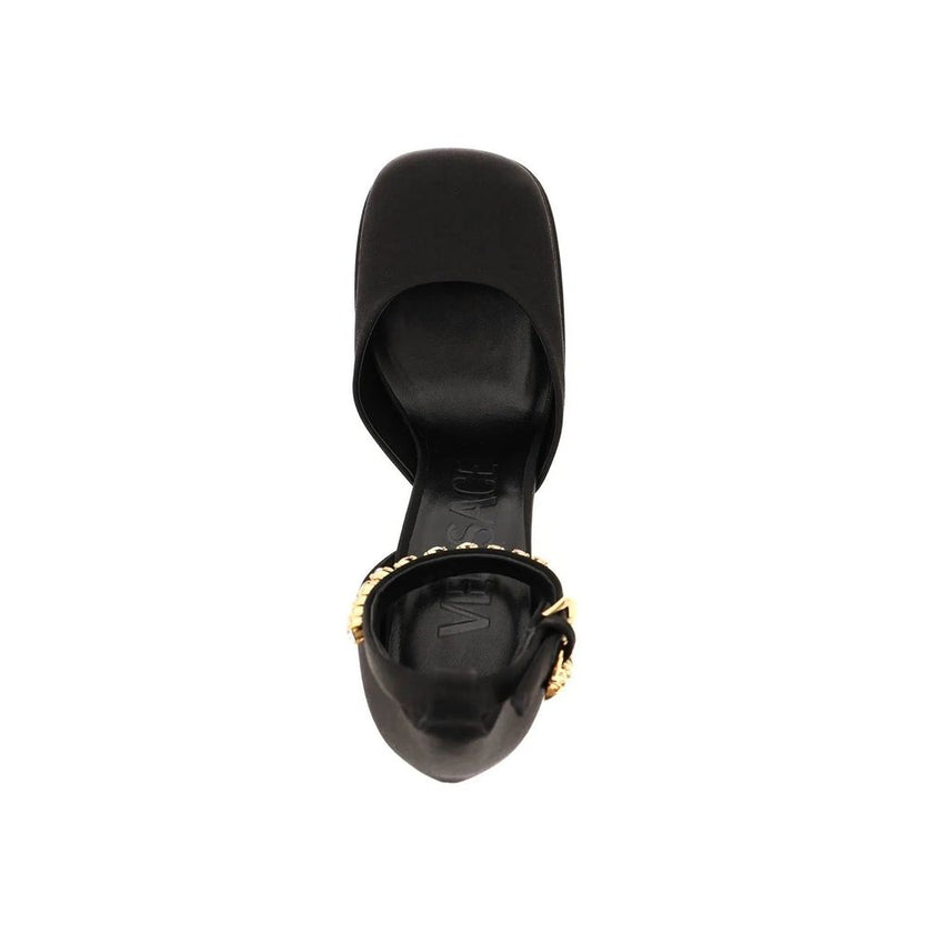 Versace Black Silk Platform Pumps Versace