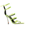 Versace Bicolor Silk Stiletto Heel Sandals Versace