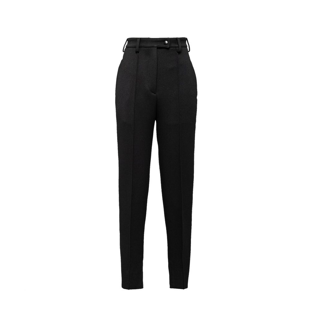 Prada Black Virgin Wool Casual Pants Prada