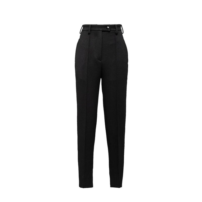 Prada Black Virgin Wool Casual Pants Prada