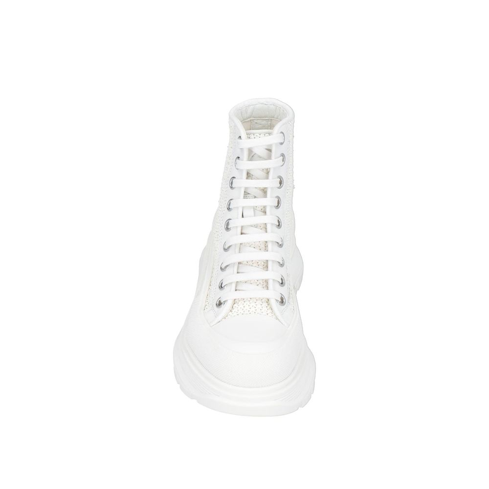 Alexander McQueen White Raffia High Top Sneakers Alexander McQueen