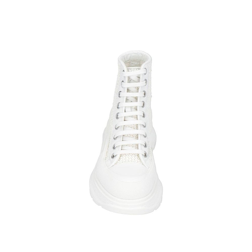 Alexander McQueen White Raffia High Top Sneakers Alexander McQueen