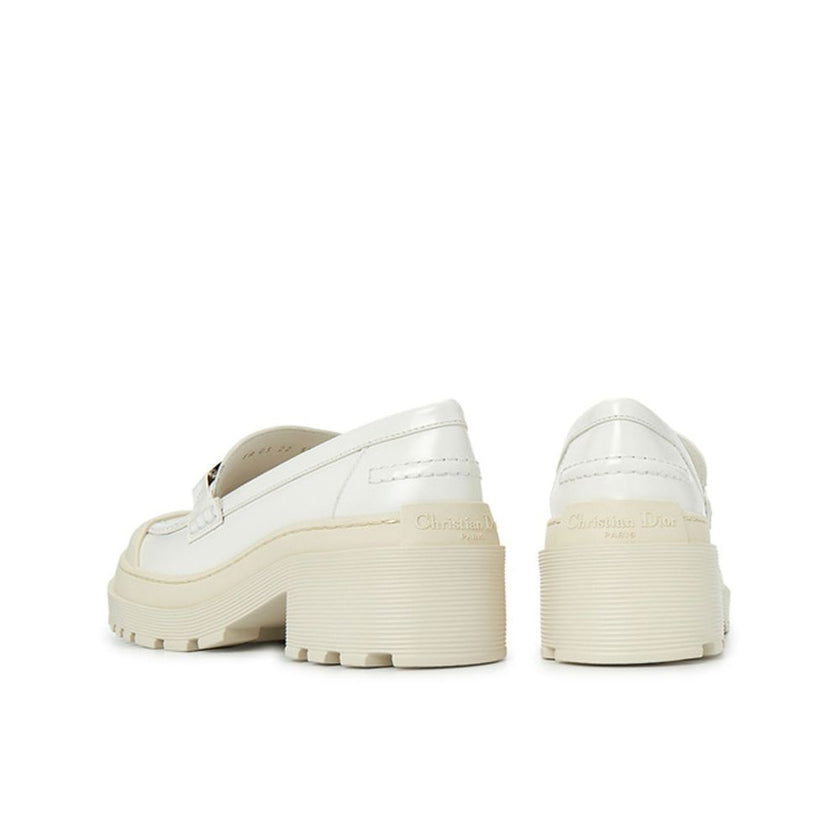 Dior White Calfskin Platform Loafers Dior