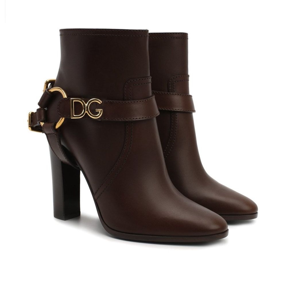 Dolce & Gabbana Brown Leather Ankle Boots Dolce & Gabbana