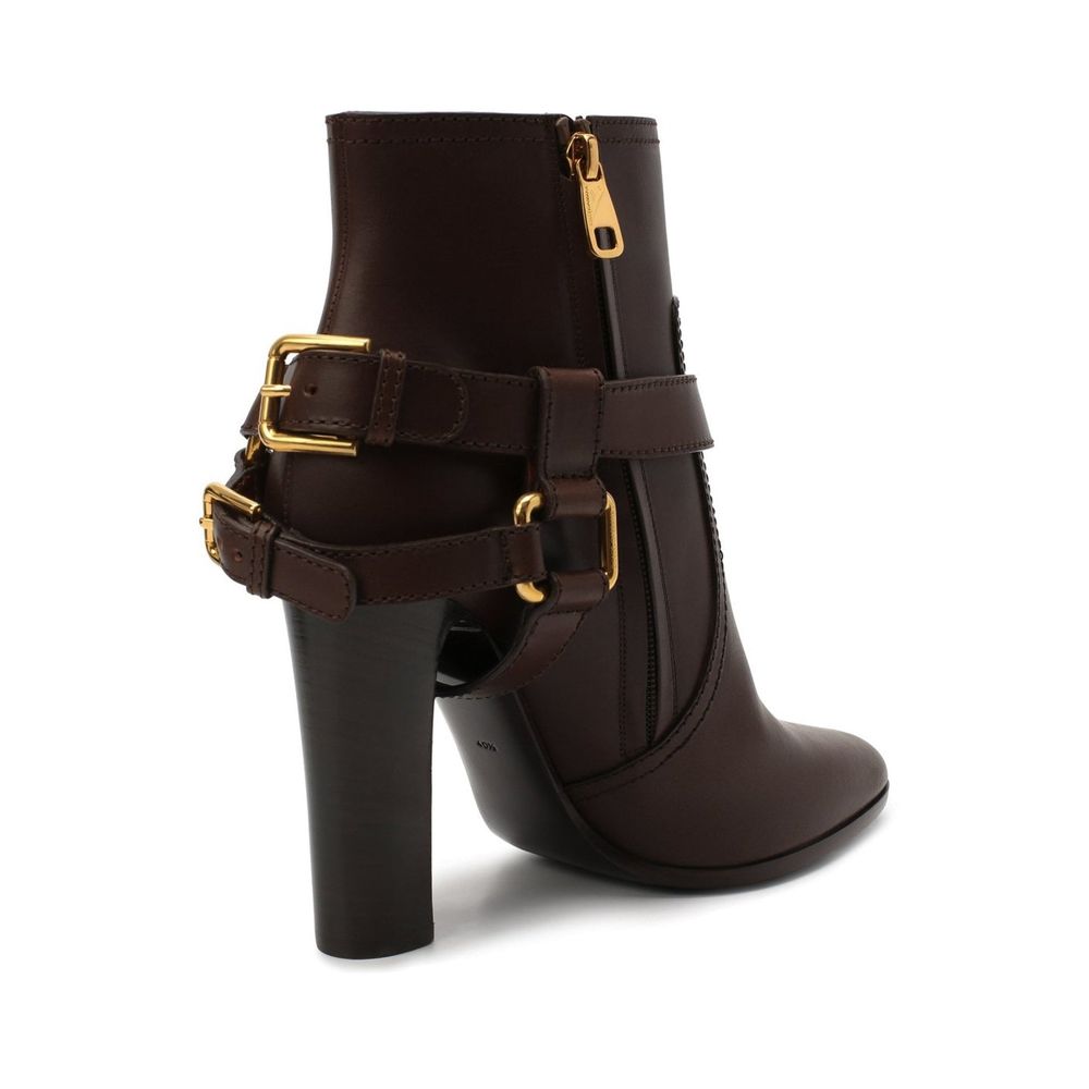 Dolce & Gabbana Brown Leather Ankle Boots Dolce & Gabbana
