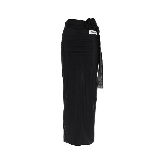 Dolce & Gabbana Black Elastane Long Skirt Dolce & Gabbana
