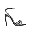 Saint Laurent Black Silk Stiletto Heel Sandals Saint Laurent