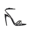 Saint Laurent Black Silk Stiletto Heel Sandals Saint Laurent