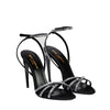 Saint Laurent Black Silk Stiletto Heel Sandals Saint Laurent