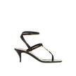 Saint Laurent Brown Calfskin Flat Sandals Saint Laurent