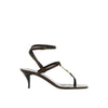 Saint Laurent Brown Calfskin Flat Sandals Saint Laurent