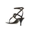 Saint Laurent Brown Calfskin Flat Sandals Saint Laurent
