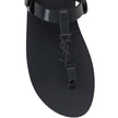 Saint Laurent Black Calfskin Flat Sandals Saint Laurent