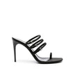 Saint Laurent Black Silk Stiletto Heel Sandals Saint Laurent