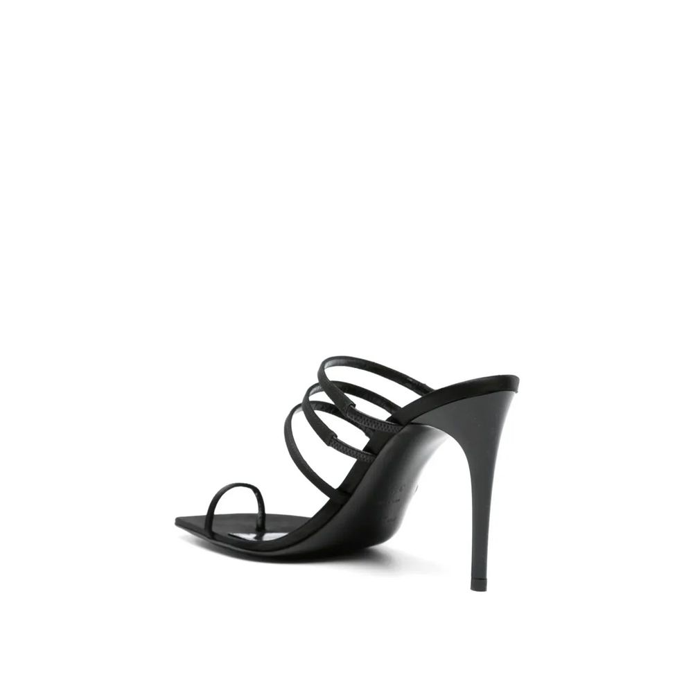 Saint Laurent Black Silk Stiletto Heel Sandals Saint Laurent