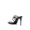 Saint Laurent Black Silk Stiletto Heel Sandals Saint Laurent