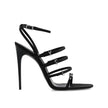 Saint Laurent Black Silk Stiletto Heel Sandals Saint Laurent