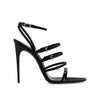 Saint Laurent Black Silk Stiletto Heel Sandals Saint Laurent