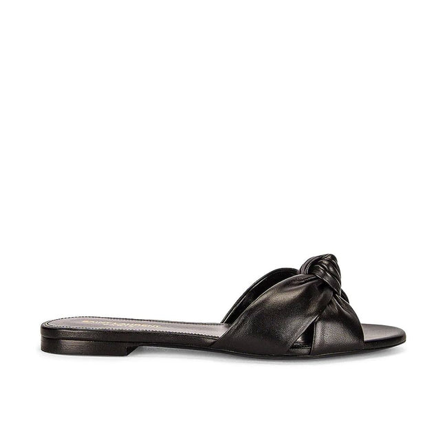 Saint Laurent Black Calfskin Slides Saint Laurent