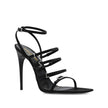 Saint Laurent Black Silk Stiletto Heel Sandals Saint Laurent