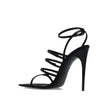 Saint Laurent Black Silk Stiletto Heel Sandals Saint Laurent