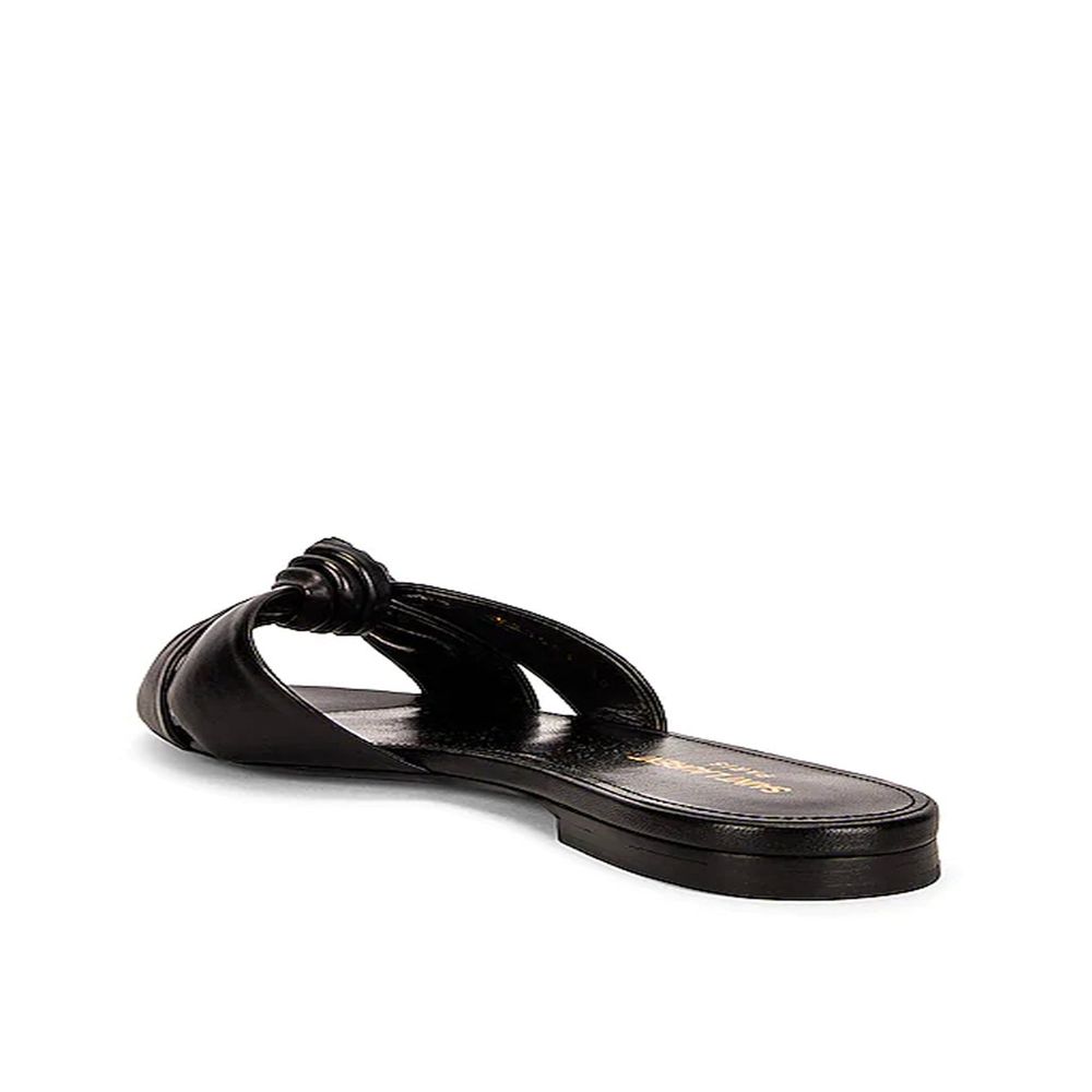 Saint Laurent Black Calfskin Slides Saint Laurent