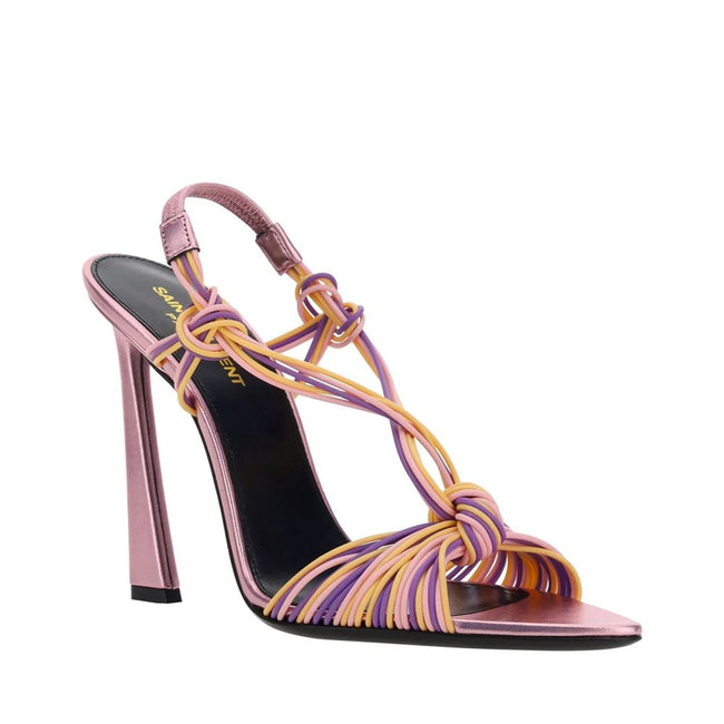 Saint Laurent Multicolor Calfskin Stiletto Heel Sandals Saint Laurent