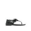 Saint Laurent Black Calfskin Flat Sandals Saint Laurent
