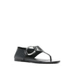 Saint Laurent Black Calfskin Flat Sandals Saint Laurent