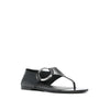 Saint Laurent Black Calfskin Flat Sandals Saint Laurent