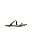Saint Laurent Brown Fabric Flat Sandals Saint Laurent