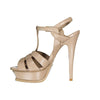Saint Laurent Beige Calfskin Platform Sandals Saint Laurent