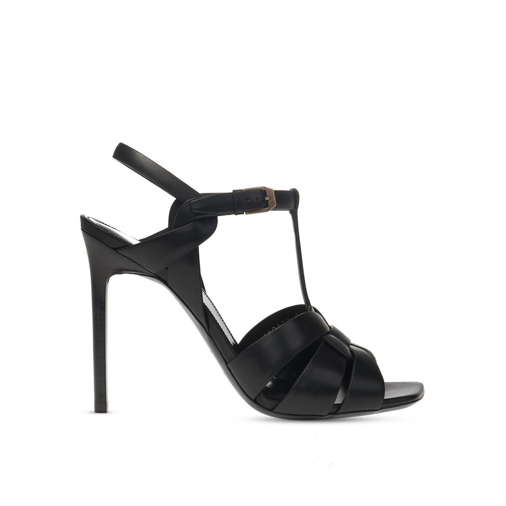 Saint Laurent Black Calfskin Stiletto Heel Sandals Saint Laurent