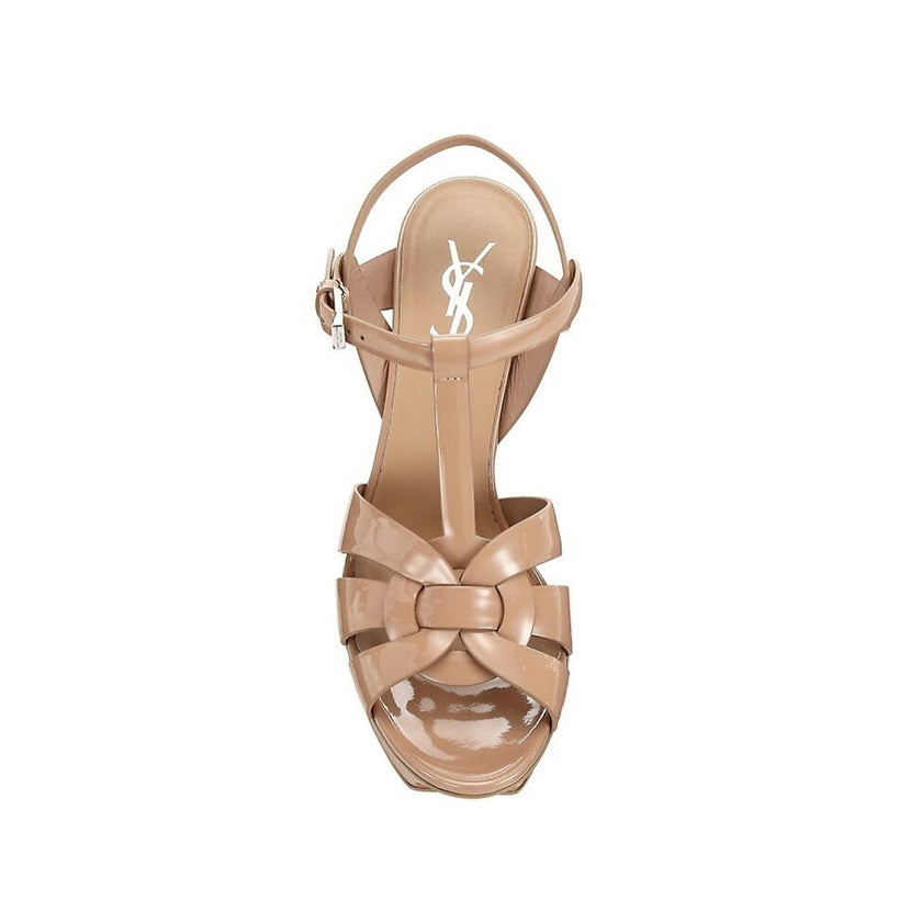 Saint Laurent Beige Calfskin Platform Sandals Saint Laurent