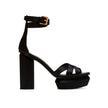 Balmain Black Silk Platform Sandals Balmain
