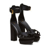 Balmain Black Silk Platform Sandals Balmain