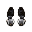 Balmain Black Silk Platform Sandals Balmain