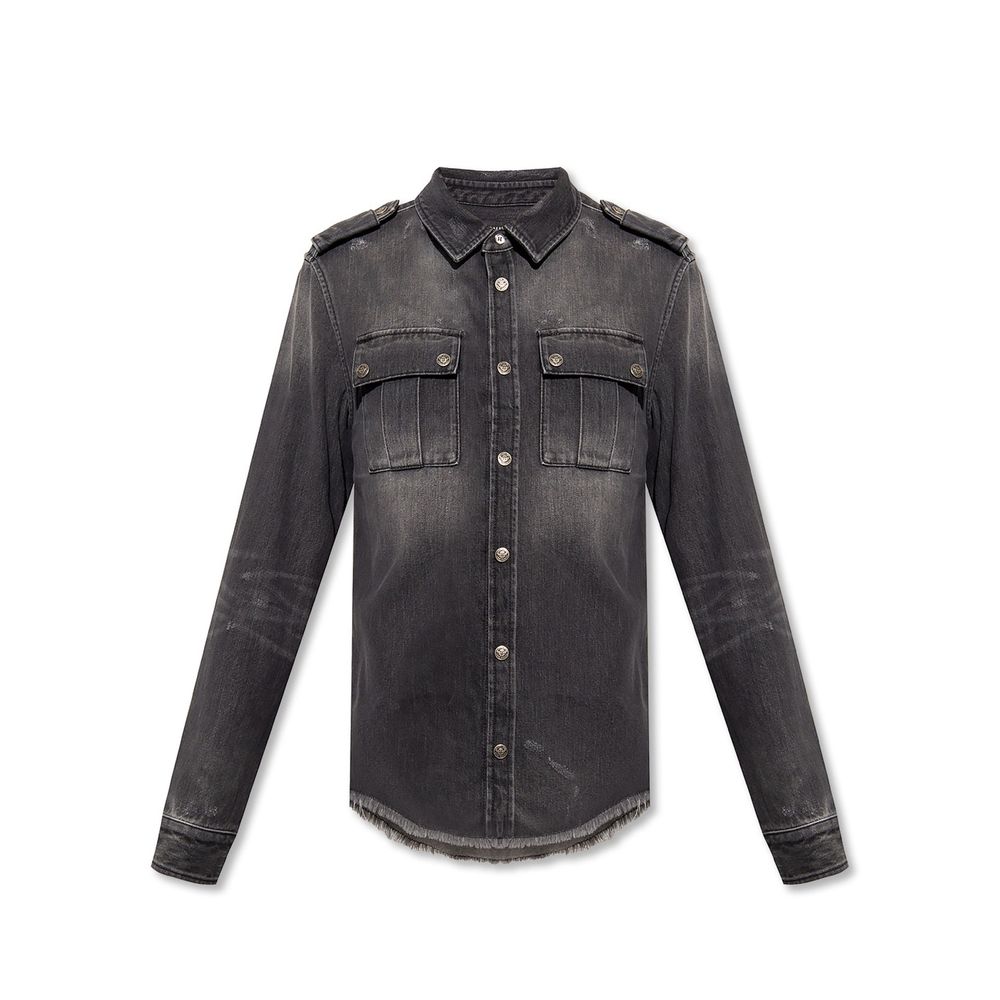 Balmain Black Denim Shirt Balmain