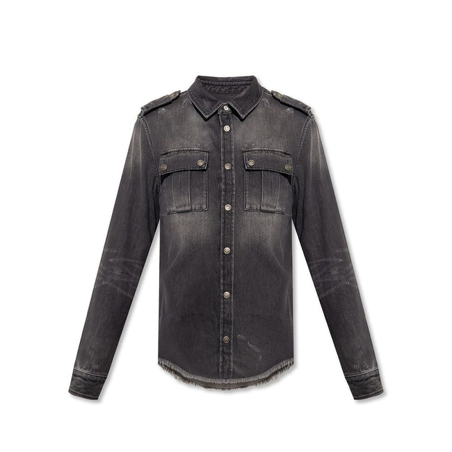 Balmain Black Denim Shirt Balmain