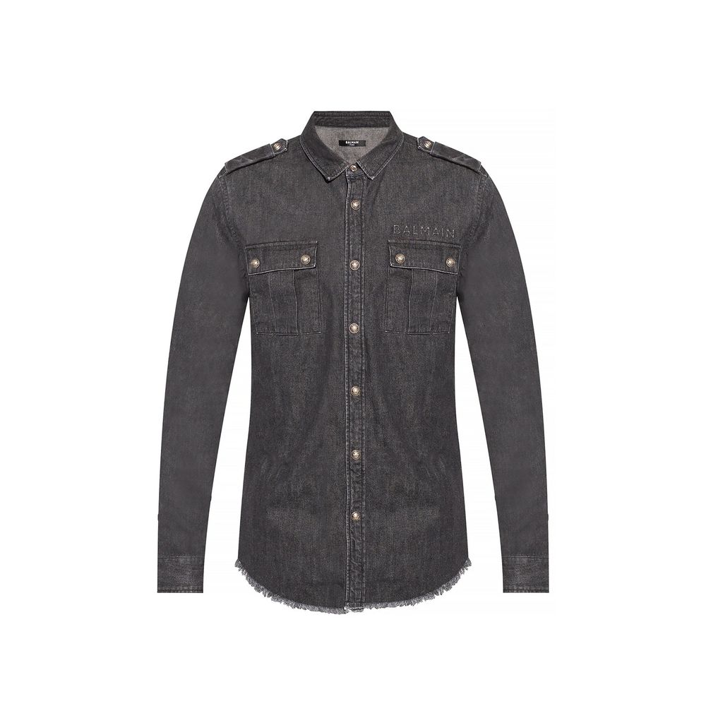Balmain Black Denim Shirt Balmain