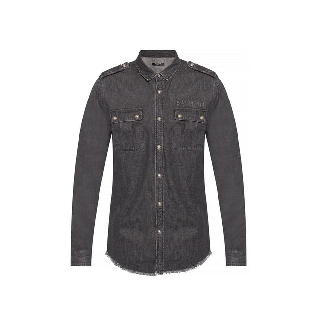 Balmain Black Denim Shirt Balmain