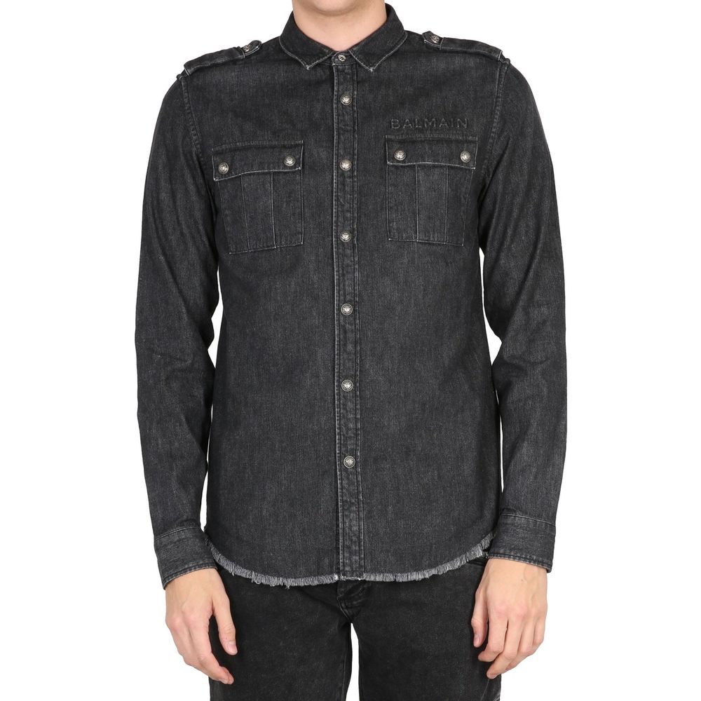 Balmain Black Denim Shirt Balmain