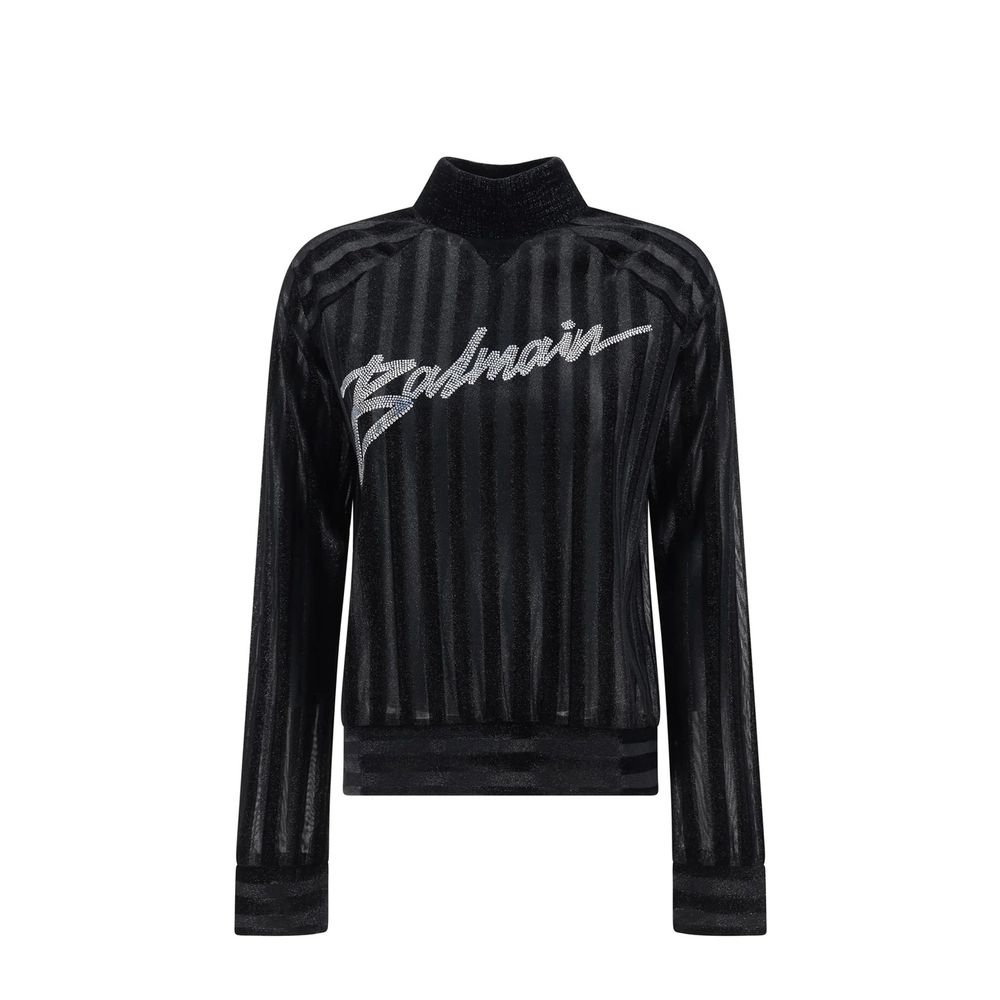 Balmain Black Elastane Sweatshirt Balmain