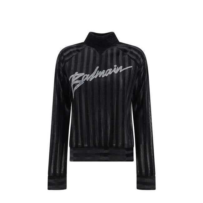 Balmain Black Elastane Sweatshirt Balmain
