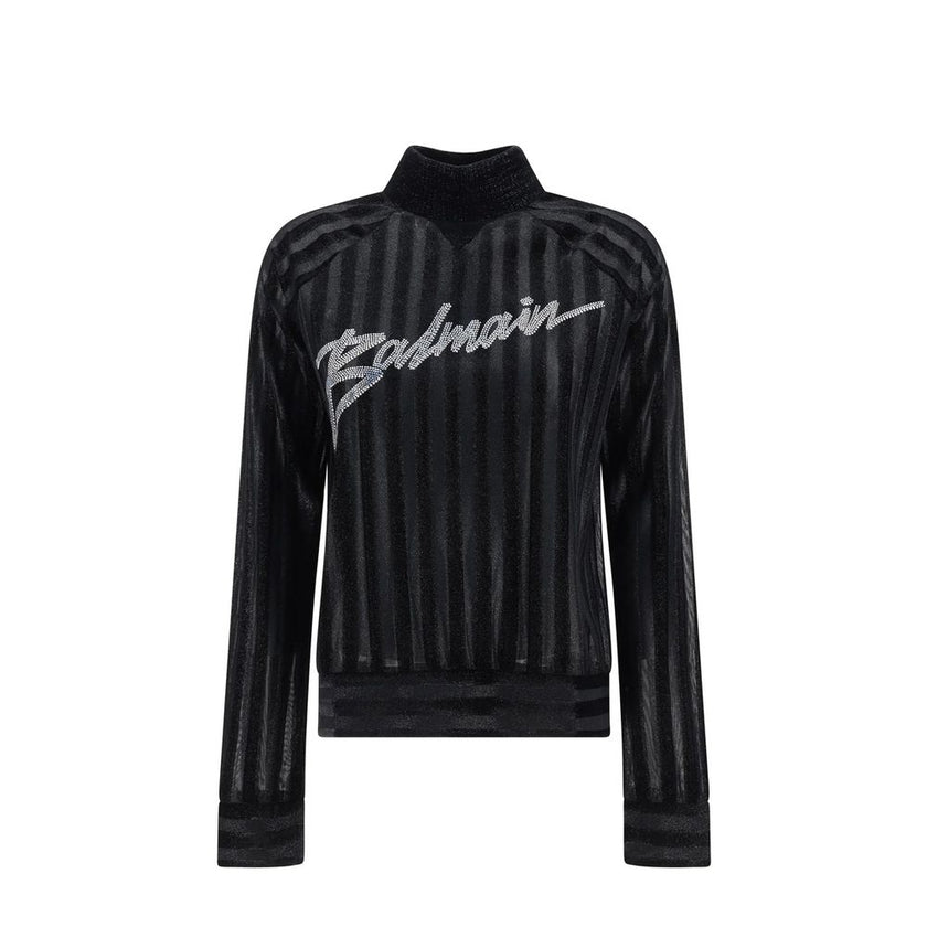 Balmain Black Elastane Sweatshirt Balmain