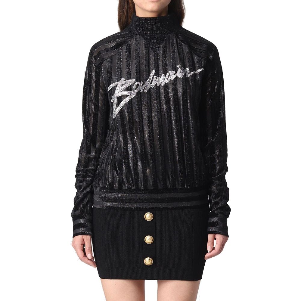 Balmain Black Elastane Sweatshirt Balmain