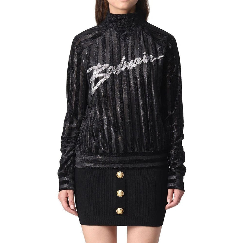 Balmain Black Elastane Sweatshirt Balmain